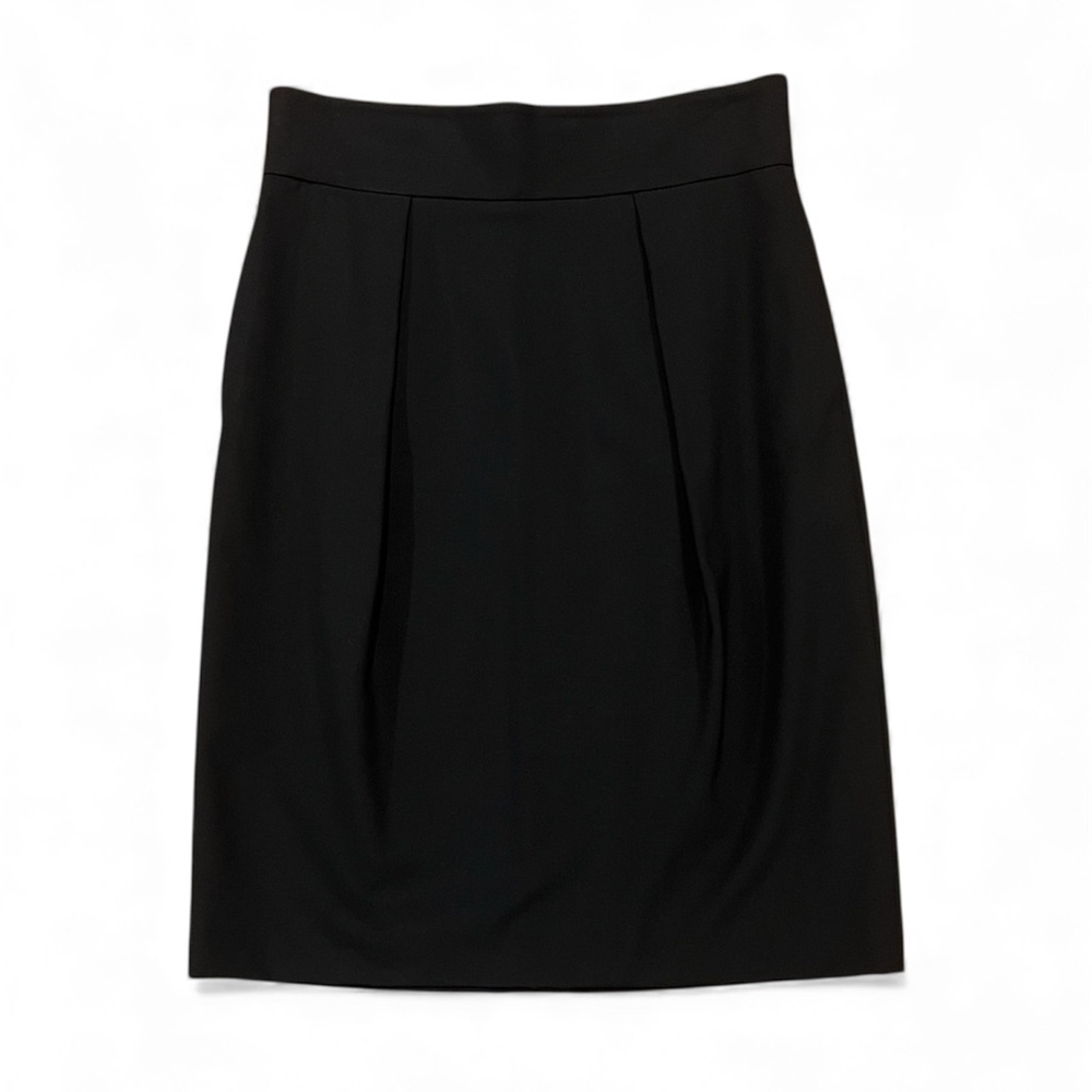 Brooks Brothers Italian Weave Pleated Pencil Skirt Black Size 8 Careerwear